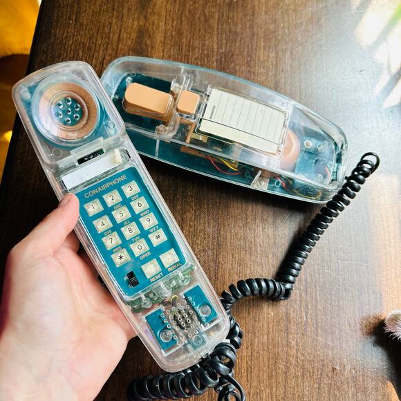 Vintage Conair Transparent Phone Retro 80s 90s Clear Neon Model SW205 - Picture 7 of 11